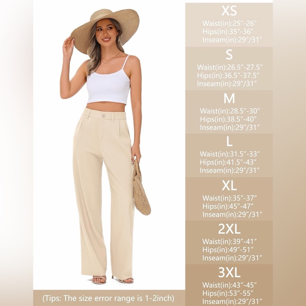 High-Rise Wide-Leg Pants in Cream - Picture 8 of 15
